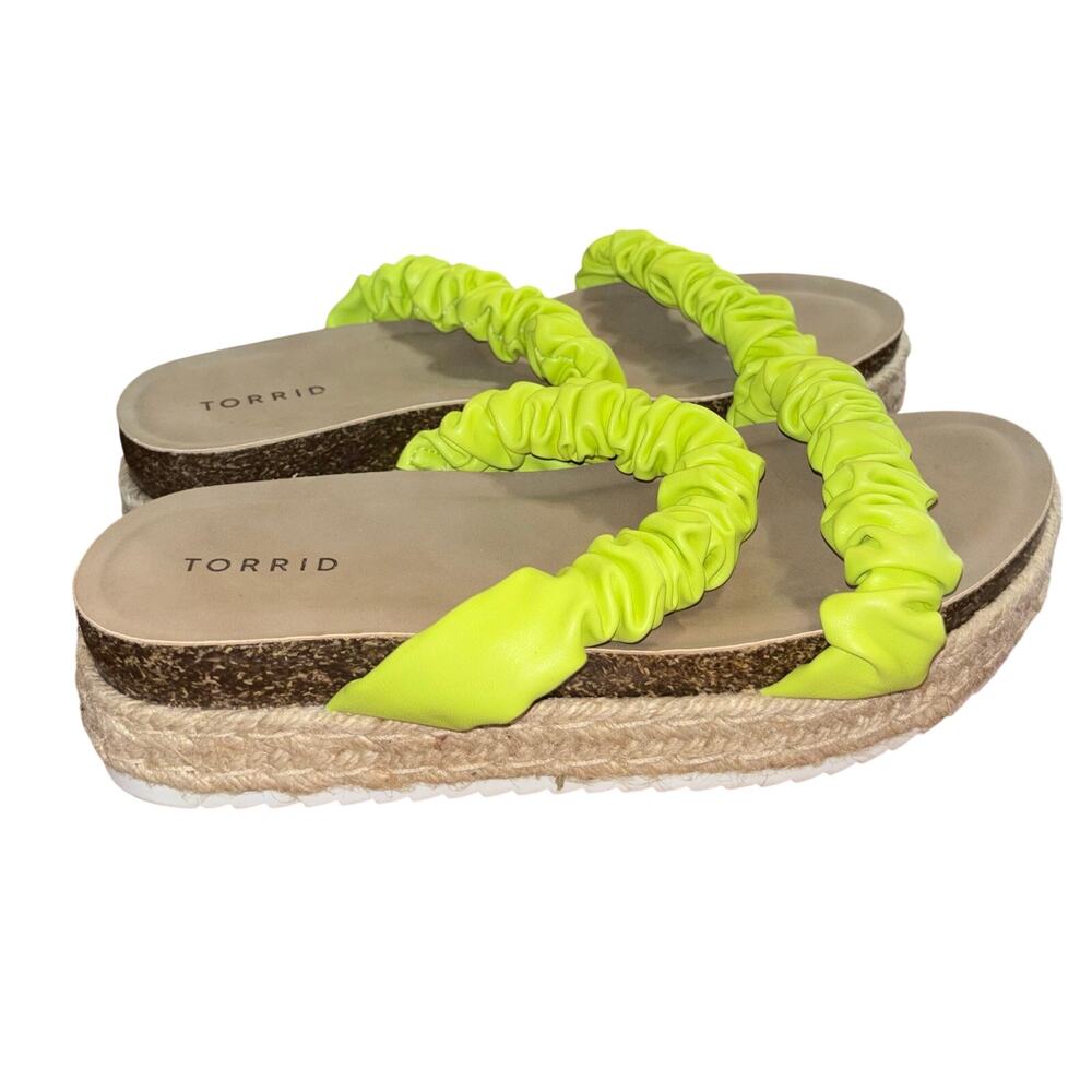 Torrid women’s lime green Double Band Espadrille Platform Slide (size 9.5WW)